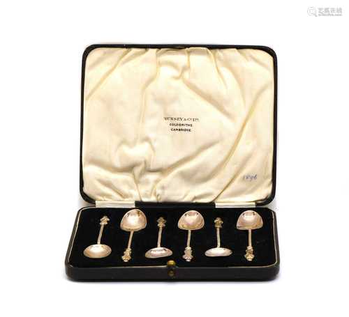 A set of six silver coffee spoons,