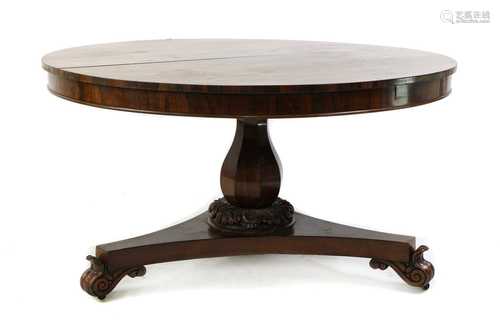 A William IV rosewood centre table,