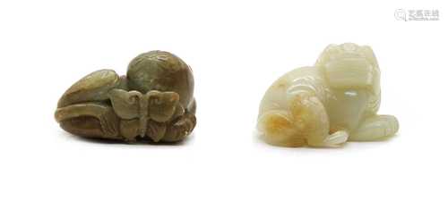 Two Chinese jade carvings,