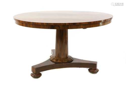 A William IV rosewood centre table,