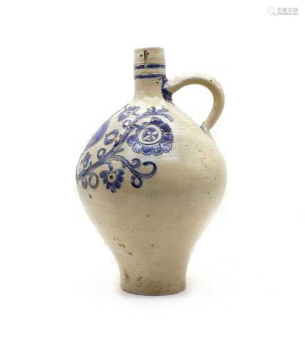 A German Westerwald salt-glazed stoneware flagon,