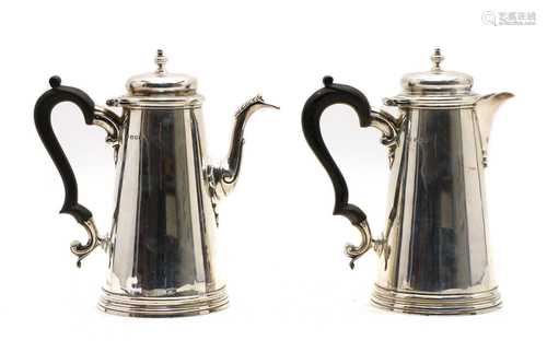 A silver coffee pot,