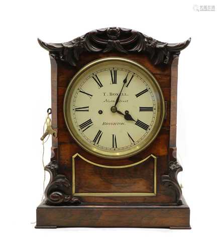 A William IV rosewood bracket clock,