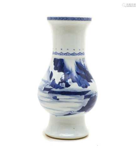 A Chinese blue and white vase,