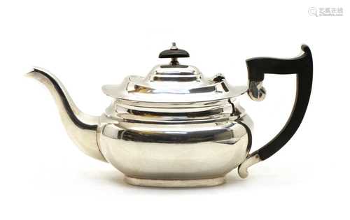 A silver teapot