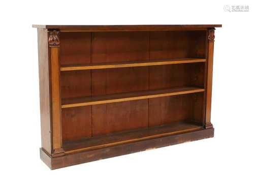 A William IV mahogany open front bookcase,