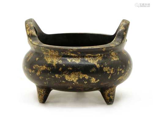 A Chinese bronze incense burner,