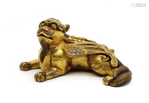 A Chinese bronze weight,