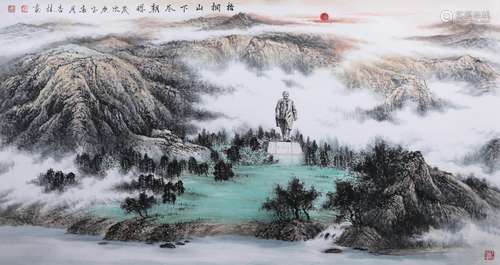 李杏林 梧桐山下尽朝晖 纸本 画芯