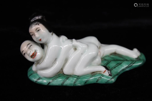 Chinese Porcelain Erotic Subject Figurine