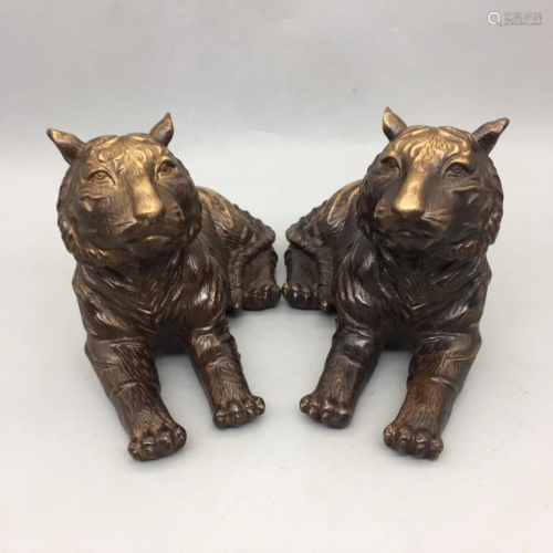 Two Bronze Tiger