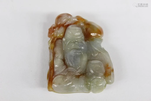 Chinese Jadeite Shou Figurine Pendant