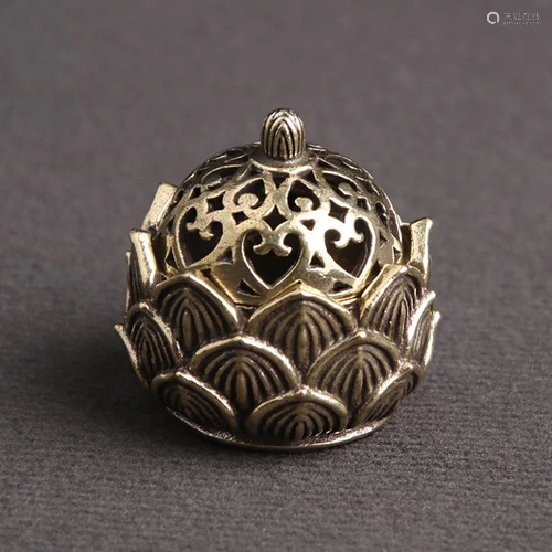 Chinese Bronze Lotus Censer