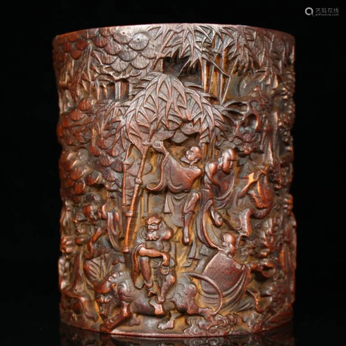 Hand Carved Bamboo Brushpot