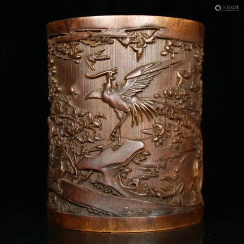 Chinese Bamboo Carved Brushpot