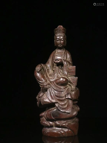 Hand Carved Bamboo Guanyin