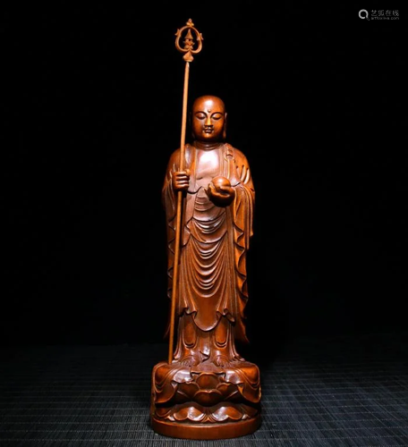 Chinese Huangyang Wood Carved Buddha