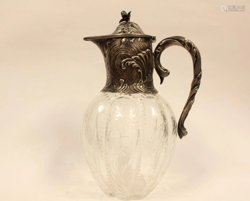 Cut Glass and Silver Ewer