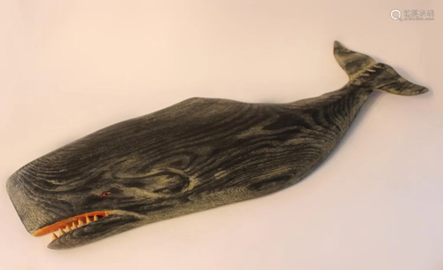 Hand Carved Wood Whale By C.Voorheest