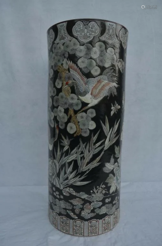 19Th C Chinese Umbrella Stand Famille Rose