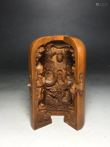 Chinese Huangyang Wood Folded Buddha Case