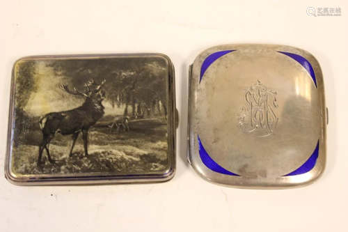 Two Silver Enamel Box