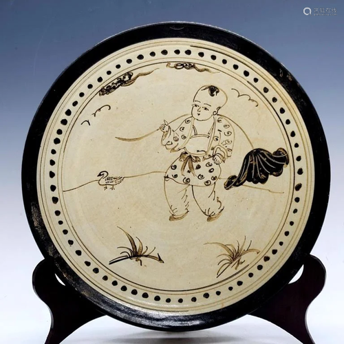 Chinese Cizhou Ware Porcelain Plate