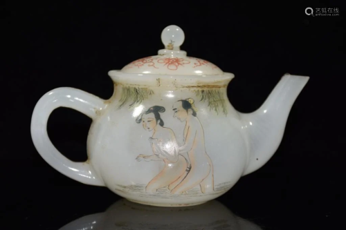 Chinese Liuli Painted Teapot