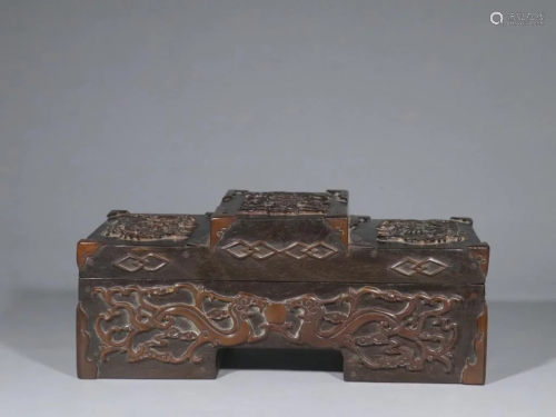 Chinese Zitan Wood Jewelry Case