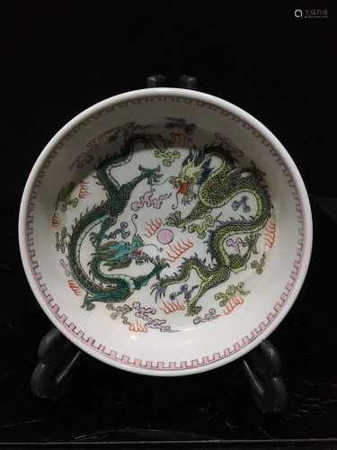 Chinese Famille Rose Porcelain Plate,Mark