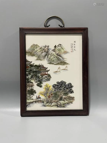 Chinese Famille Rose Porcelain Plaque