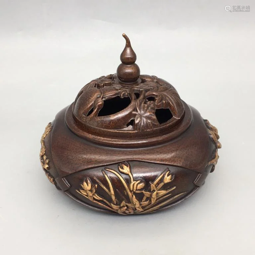 Chinese Gilt Bronze Censer