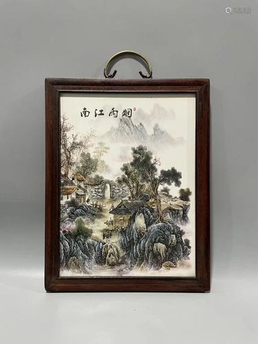 Chinese Famille Rose Porcelain Plaque