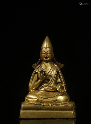 Late Qing Chinese Gilt Bronze Buddha