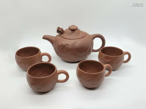 Vintage Chinese YiXing Purple Clay Dragon Teapot