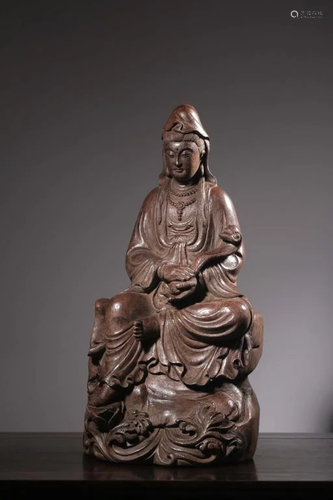 Qing Chinese Bamboo Carved Ruyi Guanyin