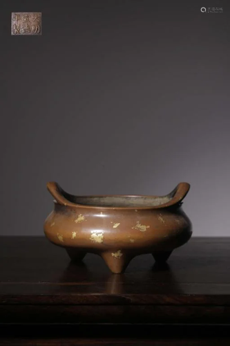 Chinese Bronze Tripod Censer,Mark