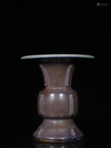 Chinese Jun Ware Porcelain Gu Vase