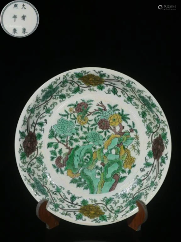 Chinese Hand Paint Porcelain Plate,Mark