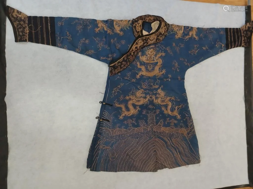 Antique Embroidered Silk Chinese Robe