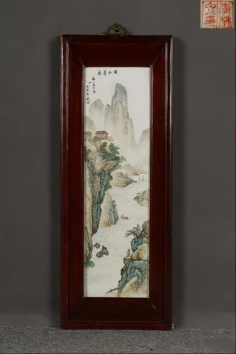 Chinese Famille Rose Porcelain Plaque