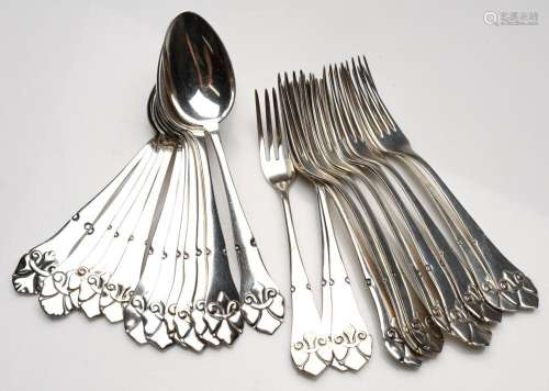A Mixed and Matched Art Nouveau Design Danish Silver Plated ...