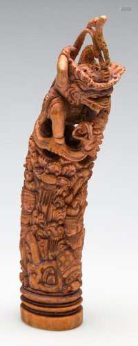 A Thai Carved Antler Featuring Garuda (H:19cm)