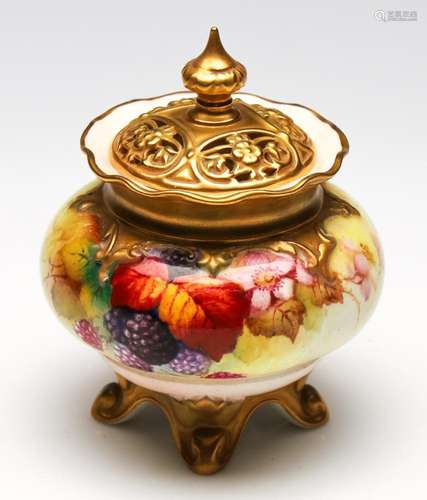 A Handpainted Royal Worcester Pot Pourri, Signed K. Blaky (H...