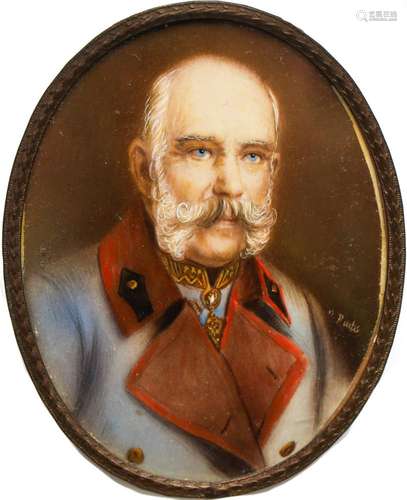 A Framed Portrait Miniature of a Military Officer, Signed N....