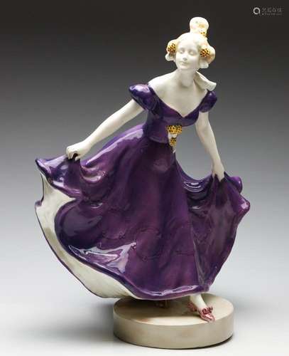 A Large Austrian Ceramic Figure of a Lady (H:46.5cm)