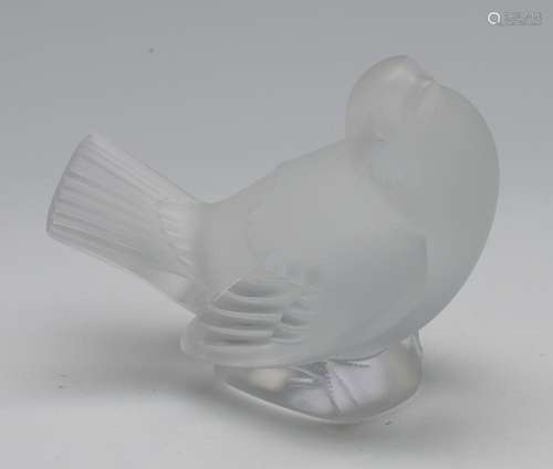 A Lalique Crystal Bird With Inclining Head (L:11cm)