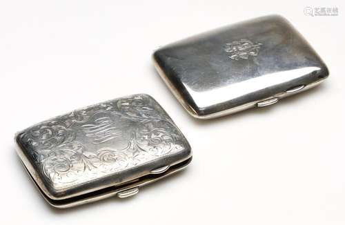 English Hallmarked Sterling Silver Card Cases (2) (L:8cm Eac...