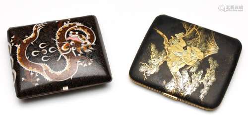 A 24 Carat Gold Plated Card Case Featuring Monkeys and Drago...