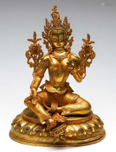 A Gilt Bronze Tara Seated on 26.5cm)